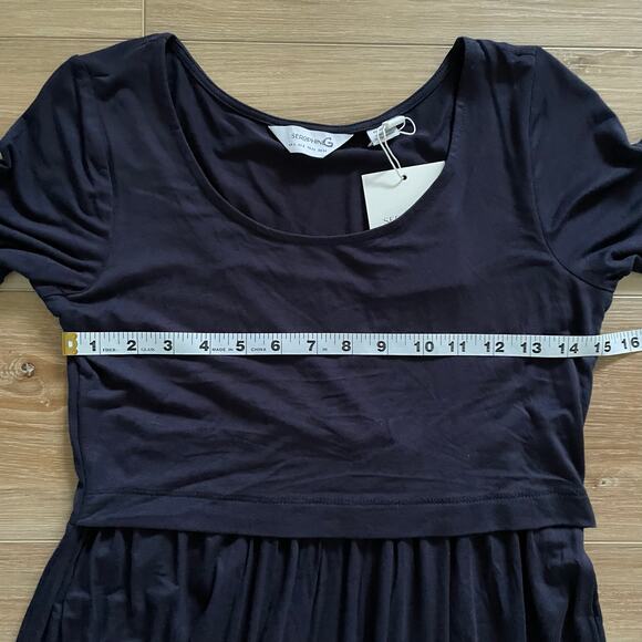 Seraphine Ester Navy Blue Jersey Maternity & Nursing Maxi Dress 2 - Picture 5 of 9